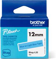 Brother 12mm Blue on Light Blue Labelling Tape- BTAGL33