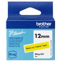 Brother 12mm Black on Yellow Tape - BTAG631