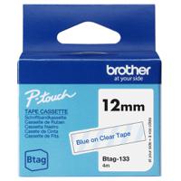 Brother 12mm Blue on Clear Labelling Tape- BTAG133