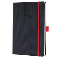 Sigel Conceptum Diary 2026 A5 Week To View Black Red - C2608
