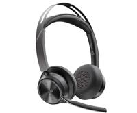 POLY Voyager Focus 2 Microsoft Teams Certified USB-C-C Headset plus USB-C/A Adapter and Charging Stand