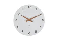 Alba Quartz Wall Clock 300mm Diameter White/Walnut - HORMILENA BC