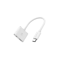 Cygnett Essentials USB-C to Audio Charge White Adapter