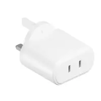 Cygnett PowerPlus 35W Dual USB-C White Wall Charger - UK/SG