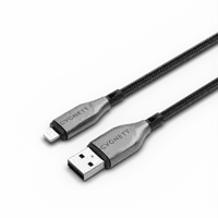Cygnett 1m Armoured Lightning To USB-A Black Cable