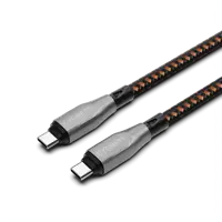 Cygnett 1m Armoured Pro USB-C to USB-C Black and Orange Cable