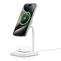Cygnett ChargeBase 2-in-1 Qi 2 Magnetic White Wireless Charger