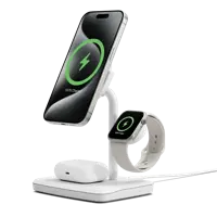 Cygnett ChargeBase 3-in-1 Qi 2 Magnetic White Wireless Charger