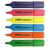 ValueX Flat Barrel Highlighter Pen Chisel Tip 1-5mm Line Assorted Colours (Pack 6) - 8440WT6