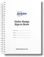 Avery Visitor Badge Sign-In Book Includes 250 Paper Badges (Pack 1 Book + 250 Badges) - 4850S-THR.UK