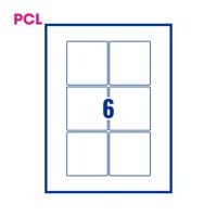 Pcl 55800W White Opaque Labels 200/Bx 75mmx80mm 6 Labels Per Sheet 3P