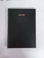 ValueX Academic A5 Mid Year Hardback Day To Page Diary with Ribbon Marker 2026/2027 Black - A51E Black