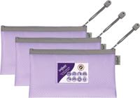 Snopake EVA Pastel Mesh HC DL Zippa Bag - Purple- 3 Bags