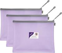Snopake EVA Pastel Mesh HC Foolscap Zippa Bag - Purple- 3 Bags