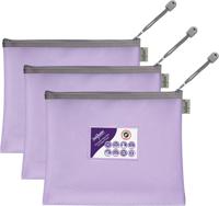 Snopake EVA Pastel Mesh HC A5 Zippa Bag - Purple- 3 Bags