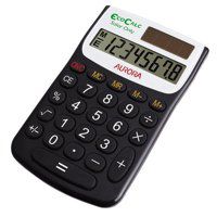 Aurora EcoCalc 8 Digit Pocket Calculator Recycled Plastic Black - EC101
