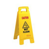ValueX Caution Wet Floor Plastic Sign Yellow 0905001