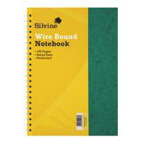 Silvine Luxpad A4 Wirebound Pressboard Cover Notebook Ruled 200 Pages Green (Pack 6) - SPA4