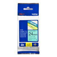 Brother Black On Green PTouch Ribbon 24mm x 8m - TZE751