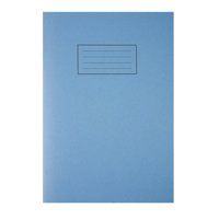 Silvine A4 Exercise Book Plain Blue 80 Pages - Pack x10