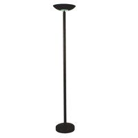 Alba LED Floor Lamp Steel H185cm Head Diameter 35cm Weighted Base Diameter 31cm Black - LEDSLIM N UK