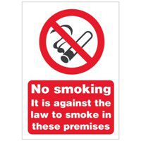 Stewart Superior No Smoking Premises Sign A5