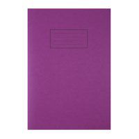 Silvine A4 Exercise Book Ruled Purple 80 Pages - Pack x10