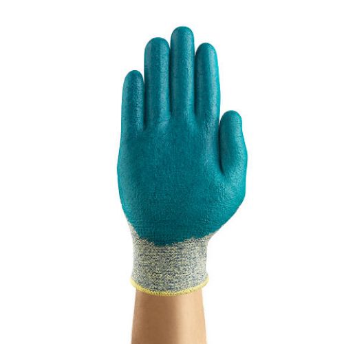11-501 Nitrile Palm Coated Gloves, Size 8, Gray/Blue