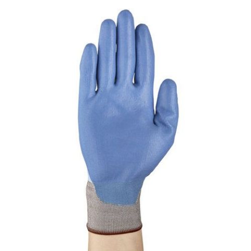 11-518 Polyurethane Palm Coated Gloves, Size 9, Blue/Gray