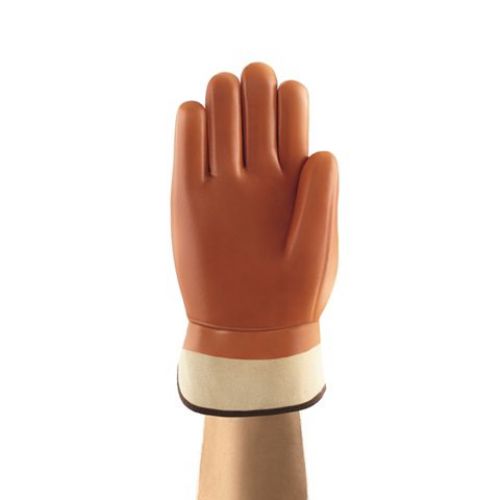 23-193 PVC-Coated Gloves, Rough Finish, Foam Insulated, Size 10, Brown