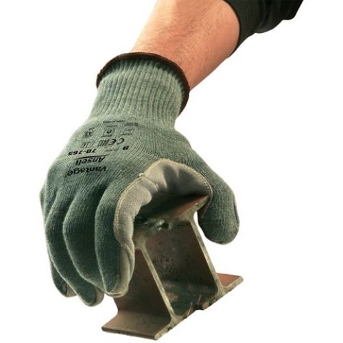 70-765 Cut-Resistant Gloves with Leather Palm, Size 10, Mint/Leather