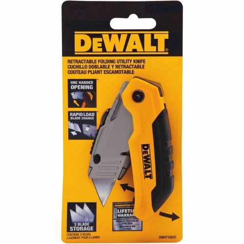Image of Dewalt Folding Retractable Blade Utility Knife DWHT10035L