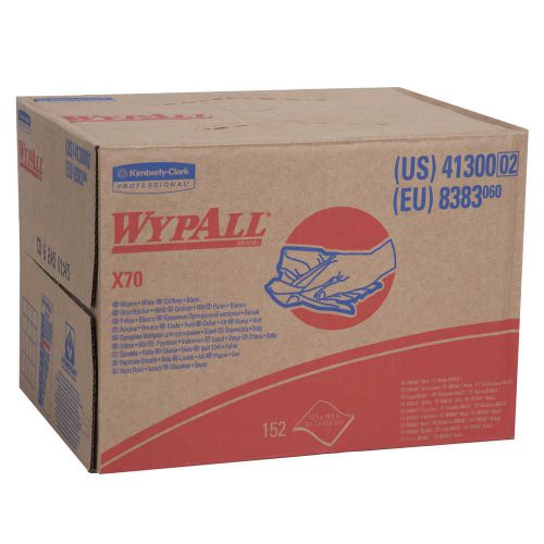 WypAll X70 Workhorse Rags, Brag Box, White, 152 per box