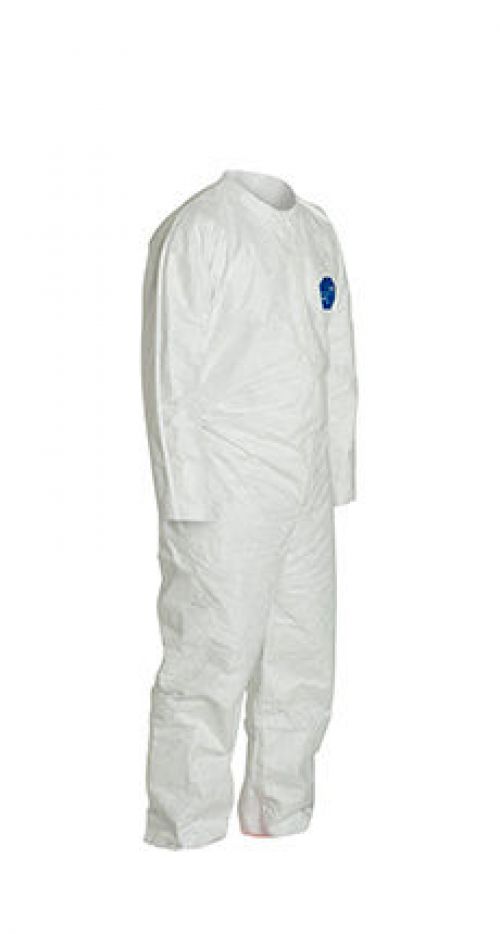 Tyvek® 400 Coverall, Serged Seams, Collar, Elastic Waist, Open Wrists/Ankles, Front Zipper, Storm Flap, White, 2X-Large