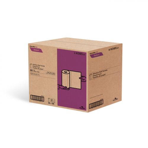 Kitchen Paper Towel Roll 2-Ply 11''x8'', White, 85 Sheets/Roll
