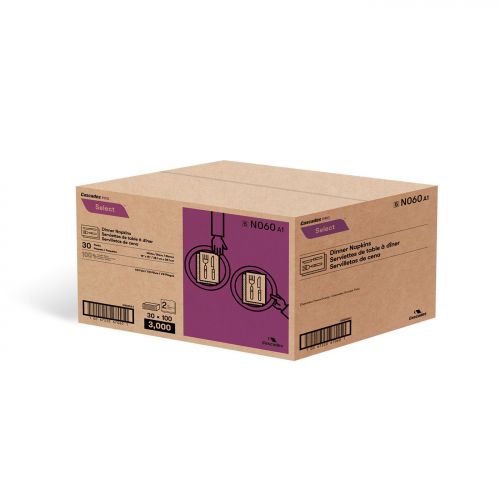 1/8 Fold 2-Ply Dinner Napkins 15''x15''. Pack, White (100 Per Pack, 30 Packs)
