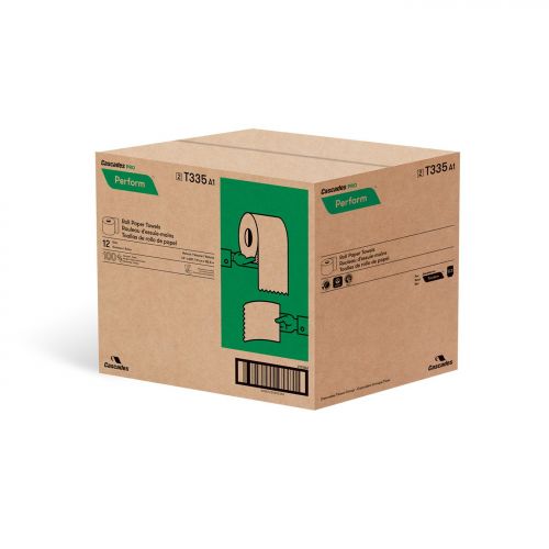 1-Ply Hardwound Paper Towel Roll 7.5''x600', Natural (12 Rolls)