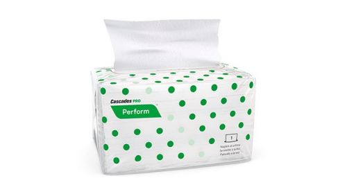 Interfold 1-Ply Disposable Napkins 12.6''x8.5'', Pack, White (188 Per Pack, 32 Packs)