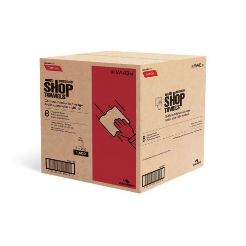 DRC Heavy Weight 1-Ply Wipers 9''x13'', Pop-Up Box, White (200 Per Box, 8 Boxes)