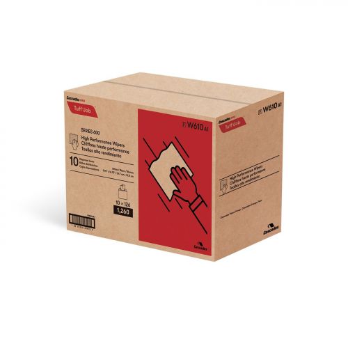 S600 High Performance Interfold 1-Ply Wipers 9.75''x16.75'', Pop-Up Box, White (126 Per Box, 10 Boxes)