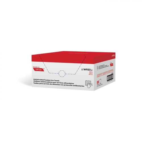 1/4 Fold Antimicrobial Food Service Towel 12''x21'', Box, White (150 Per Box, 1 Box)