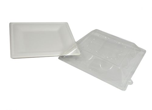 PrimeWare 8x8 Square Heavy Molded Fiber Plate Pack 4/125
