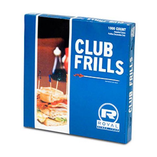 Royal 4" Club Toothpick Frills Pack 10/1000