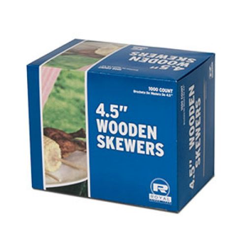 Royal 4.5 11/64 Diameter Wood Skewers Pack 1000/bx