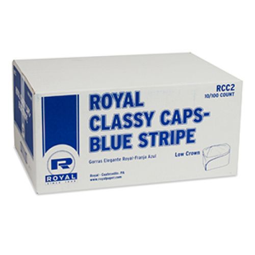 Royal Classy Blue Stripe Overseas Cap Pack 10 / 100