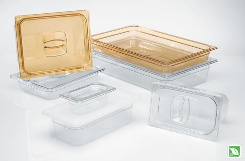 1/3 Size Cold Food Pan Cover With Peg Hole - Clear