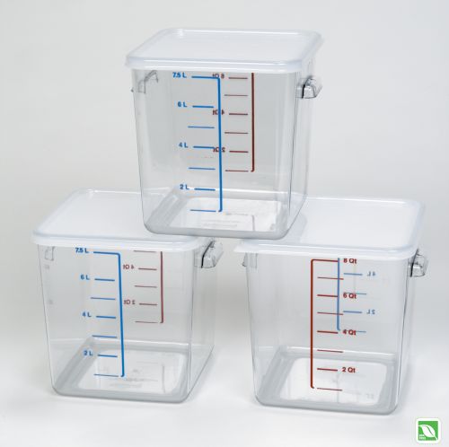 Food Storage Container Clear Square Space Saving 8 Quart