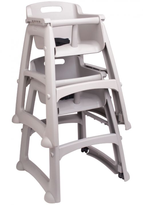 High Chair With Wheels Platinum