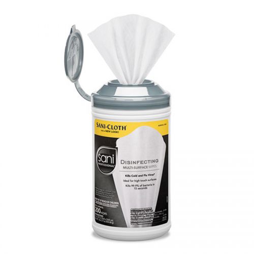 Disinfecting Multi-Surface Wipes 7.5''x5.38'', Canister, White (200 Per Canister, 6 Canisters)