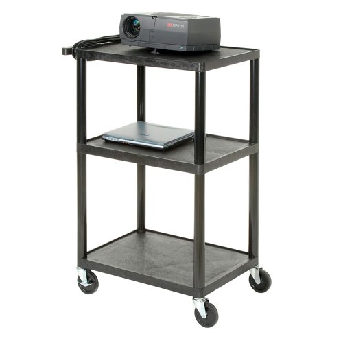 Luxor Plastic Audio Visual & Instrument Cart 32 X 24 X 40 Three Shelves